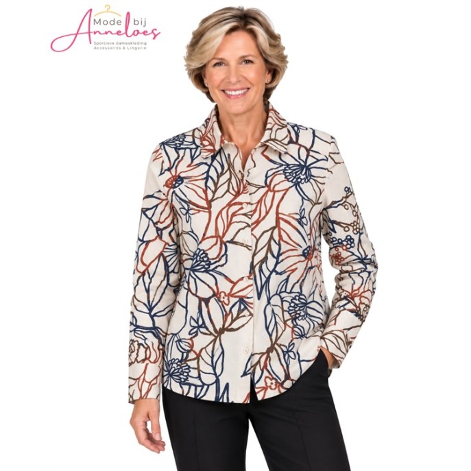 Barbara Lebek blouse 15895062-906 ecru print bloem Barbara Lebek blouse 15895062-906 ecru print bloem